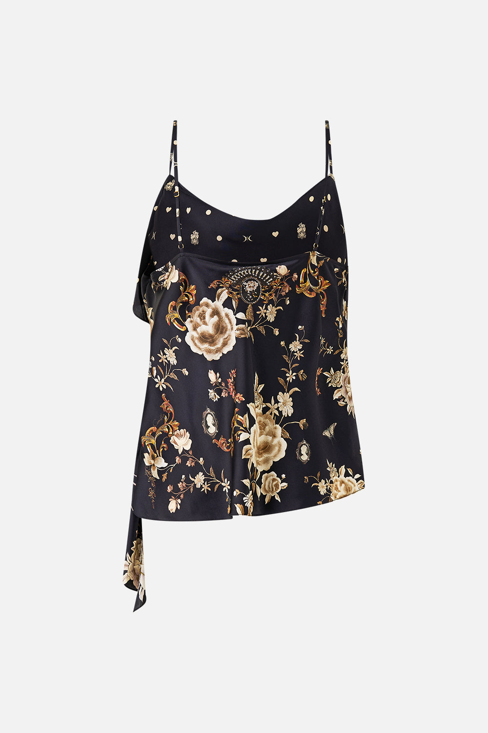 ASYMMETRIC DRAPED TOP FLAMENCO FOLKLORE