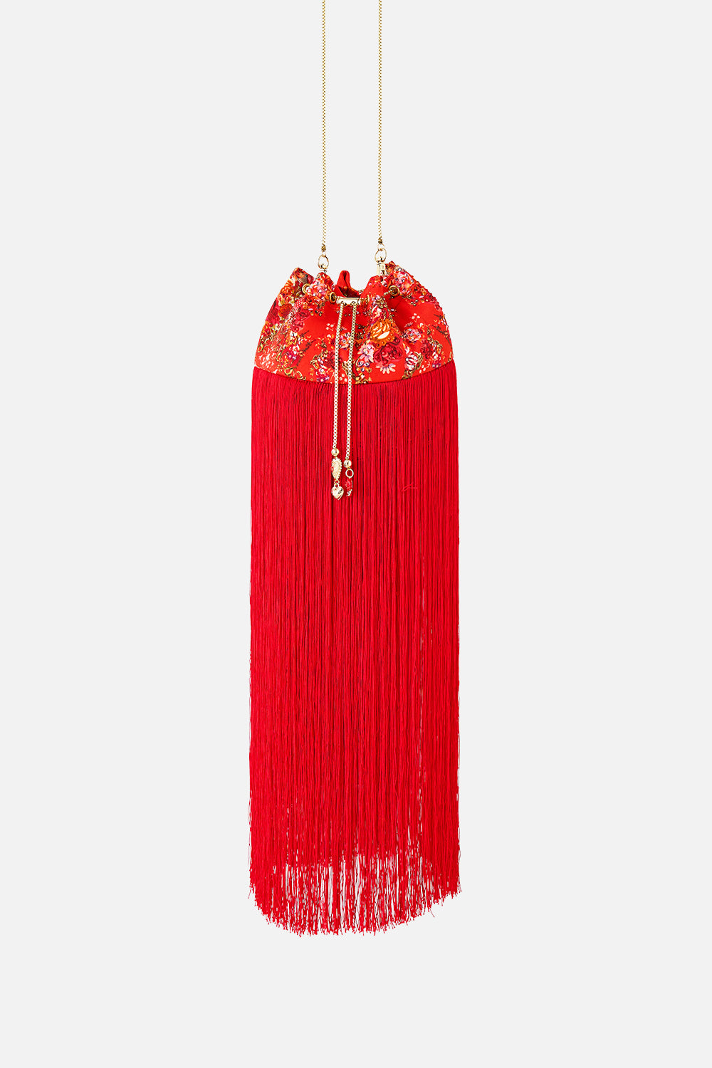 The CAMILLA DRAWSTRING POUCH WITH FRINGING OLÉ OLÉOLÉ OLÉ