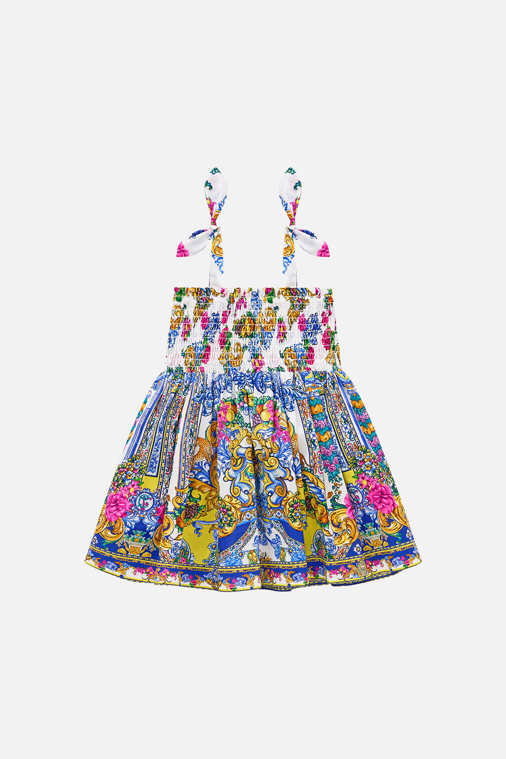 BABIES WIDE STRAP TIE SHOULDER SHIRRED DRESS ESPAÑA NIRVANA