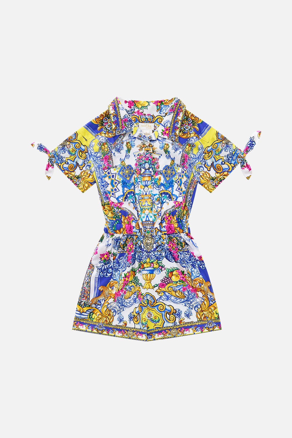 KIDS SHIRT PLAYSUIT WITH SHORT TIE SLEEVE ESPAÑA NIRVANA