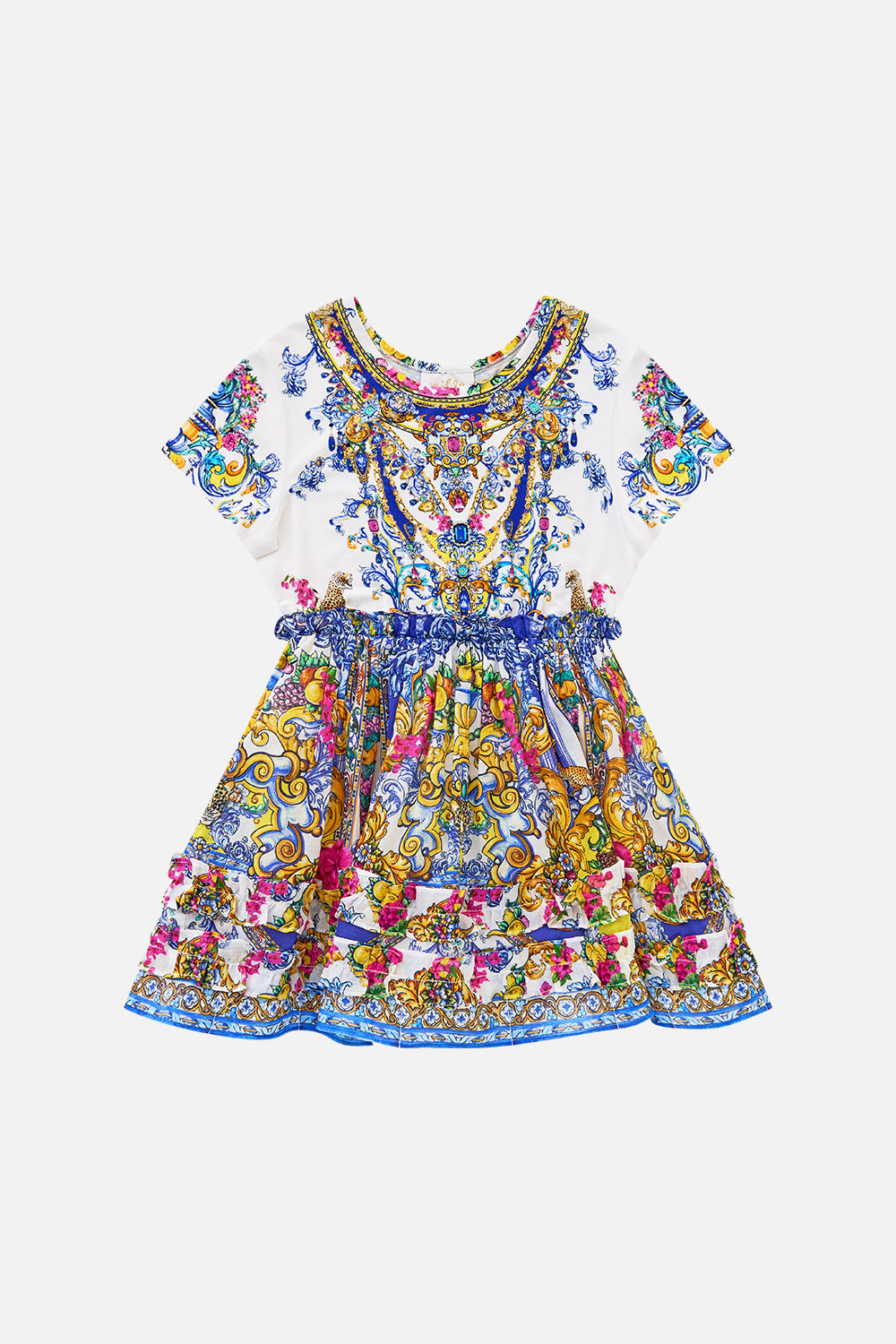 KIDS TEE MINI DRESS WITH WOVEN FRILL TUTU SKIRT ESPAÑA NIRVANA