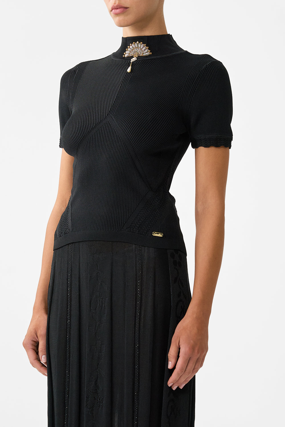 MOCK NECK KNIT TOP FLAMENCO FOLKLORE