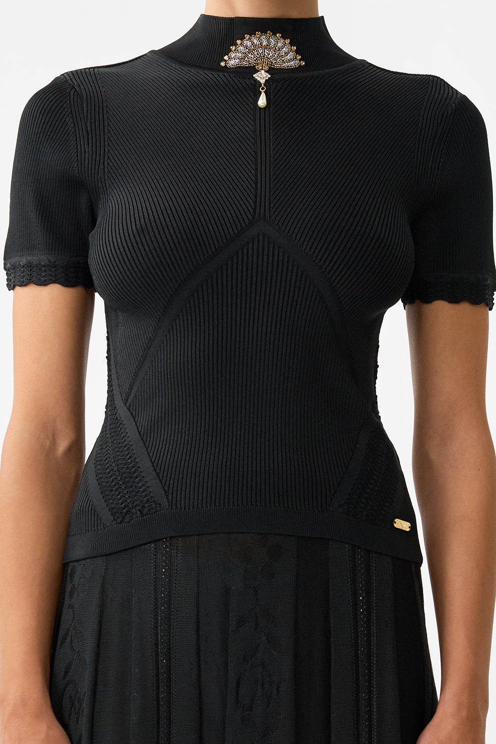 MOCK NECK KNIT TOP FLAMENCO FOLKLORE
