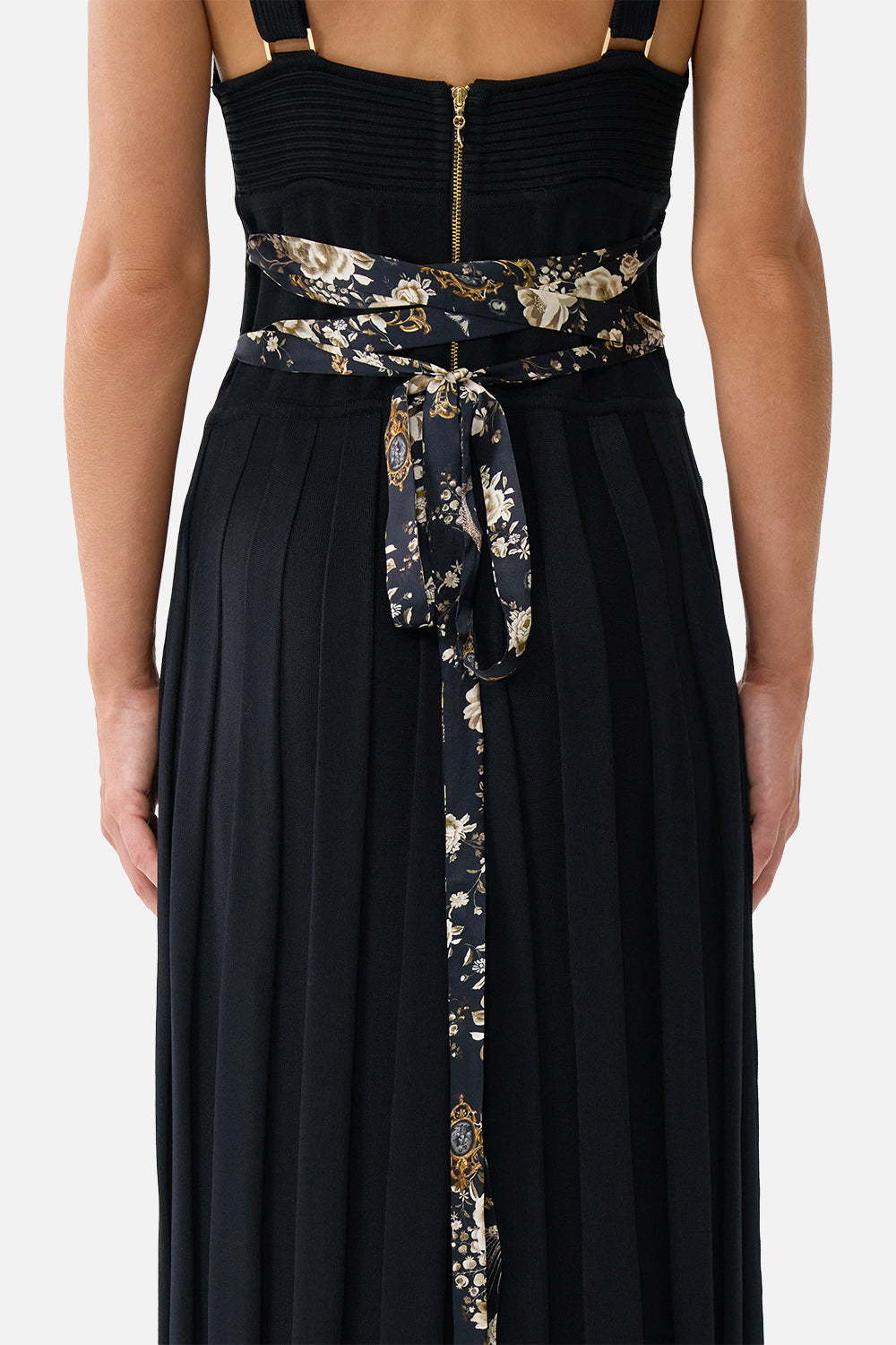 CORSET DETAIL FLARE KNIT DRESS FLAMENCO FOLKLORE