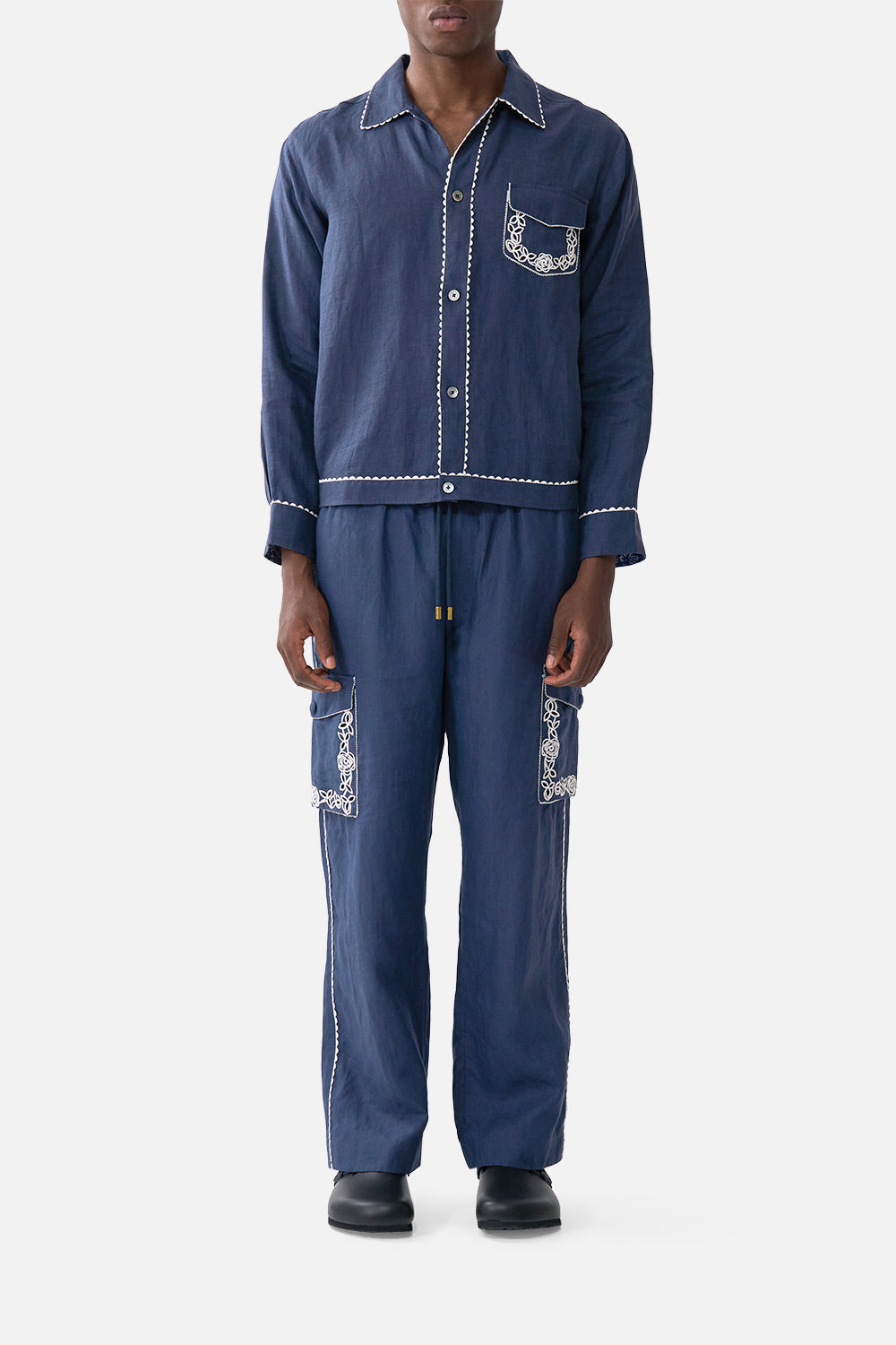 CARGO PANT WITH ELASTIC WAIST A TILED WONDERLAND