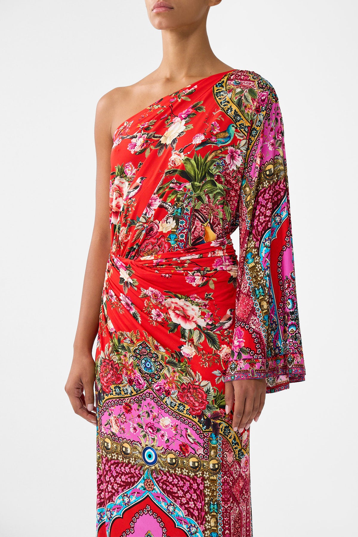 The CAMILLA ONE SHOULDER JERSEY DRESS HEIRLOOM EMPIRE