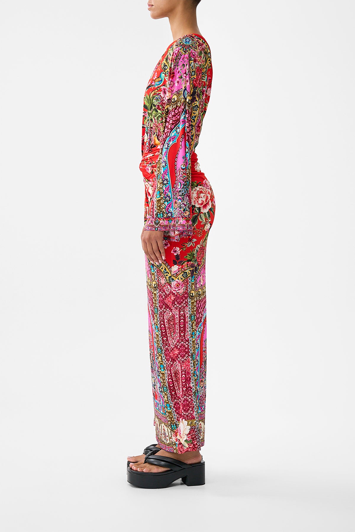 The CAMILLA ONE SHOULDER JERSEY DRESS HEIRLOOM EMPIRE