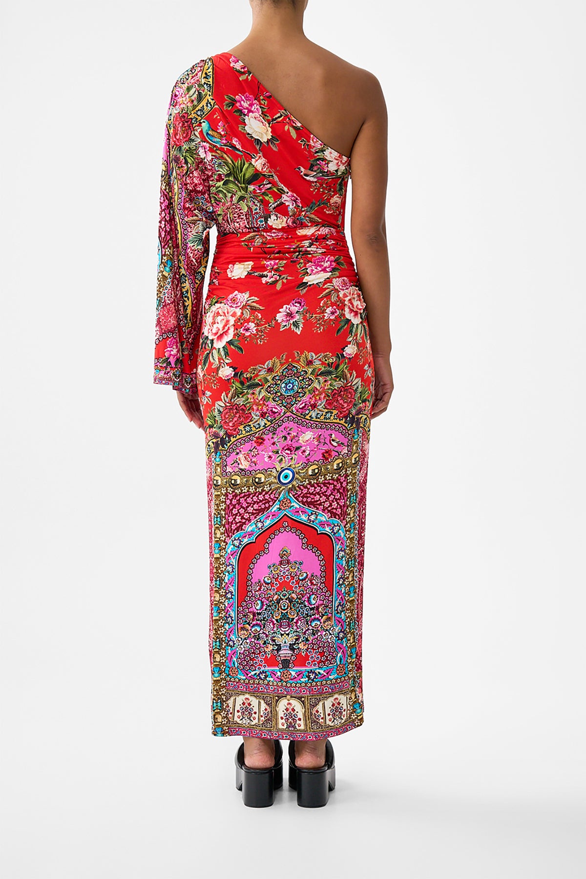 The CAMILLA ONE SHOULDER JERSEY DRESS HEIRLOOM EMPIRE