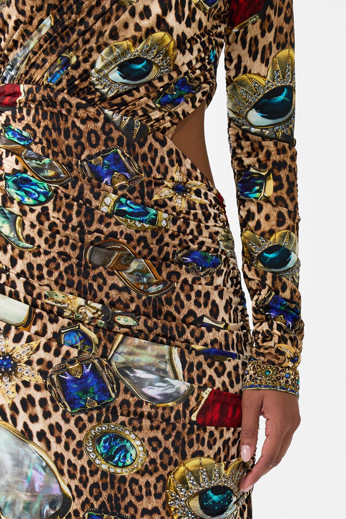 The CAMILLA ONE SHOULDER JERSEY CUT OUT DRESS NAZAR NIRVANA