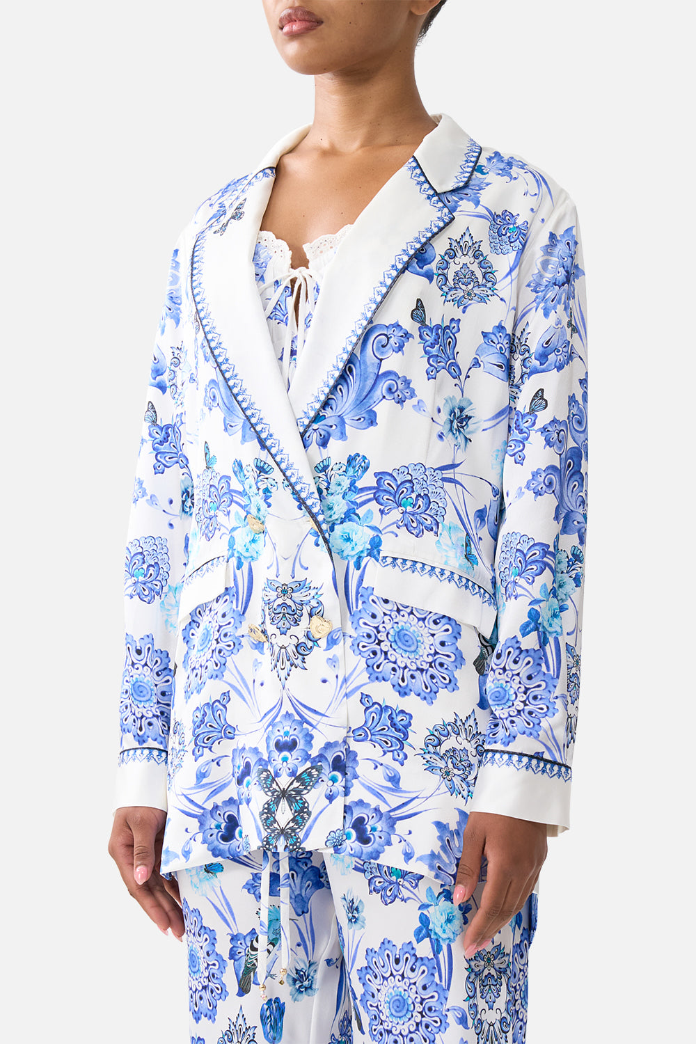 DOUBLE BREASTED SOFT JACKET ALL ABOUT THAT LACE