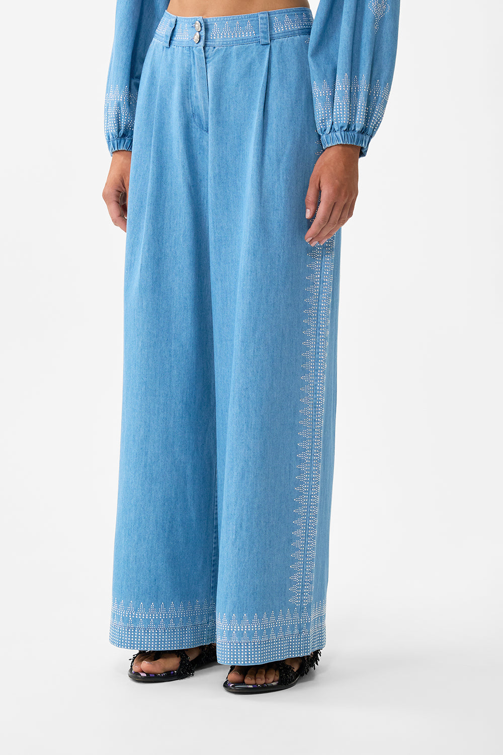 The CAMILLA FULL LENGTH WIDE LEG TROUSER THE HUM OF THE ALHAMBRA