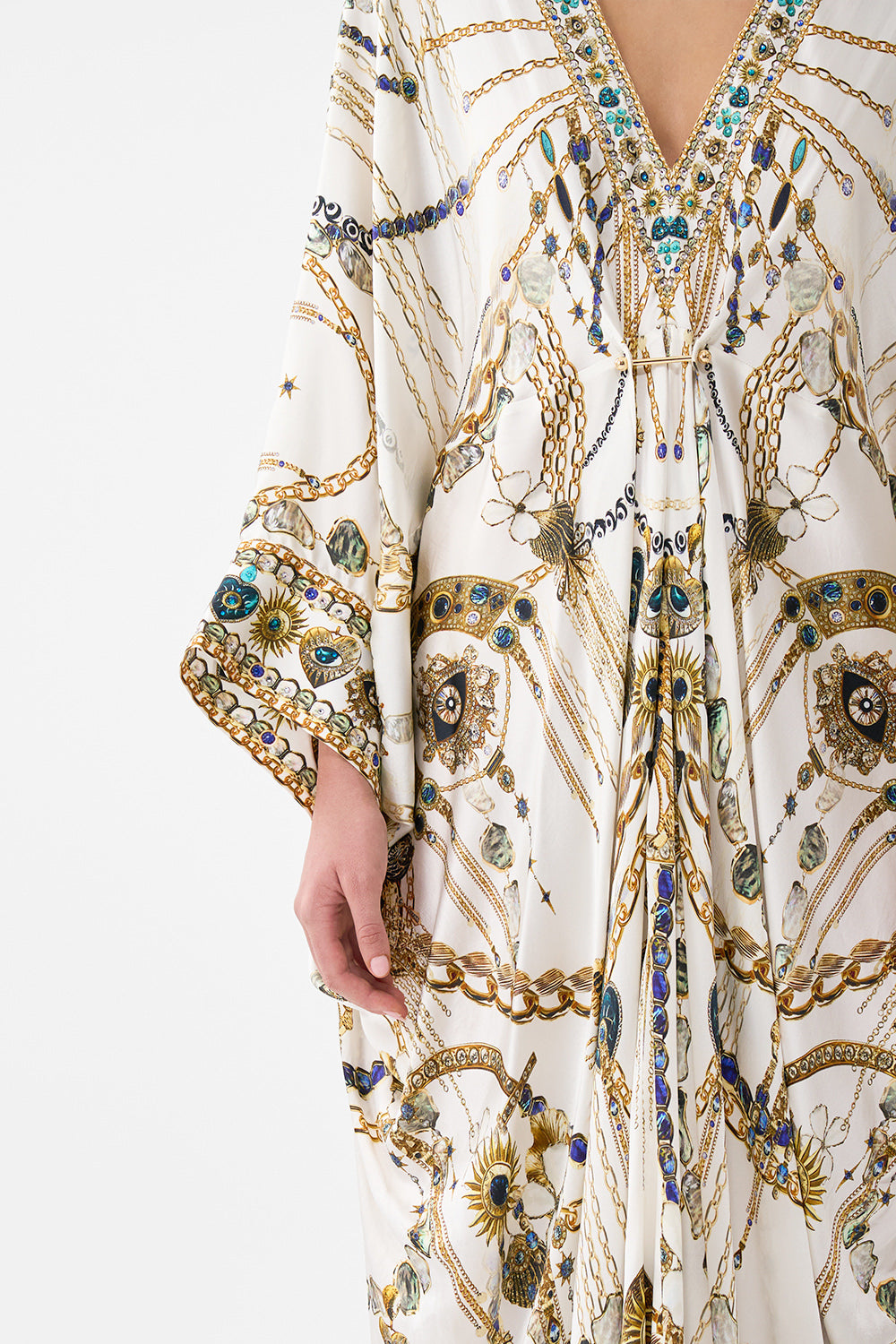 PIERCED V NECK KAFTAN CHAIN GANG