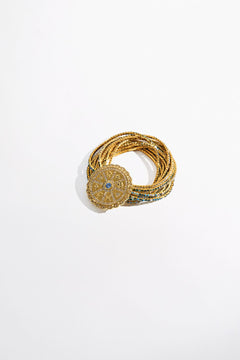 BOHEMIAN BABYLON STRETCH BROOCH BRACELET GOLD