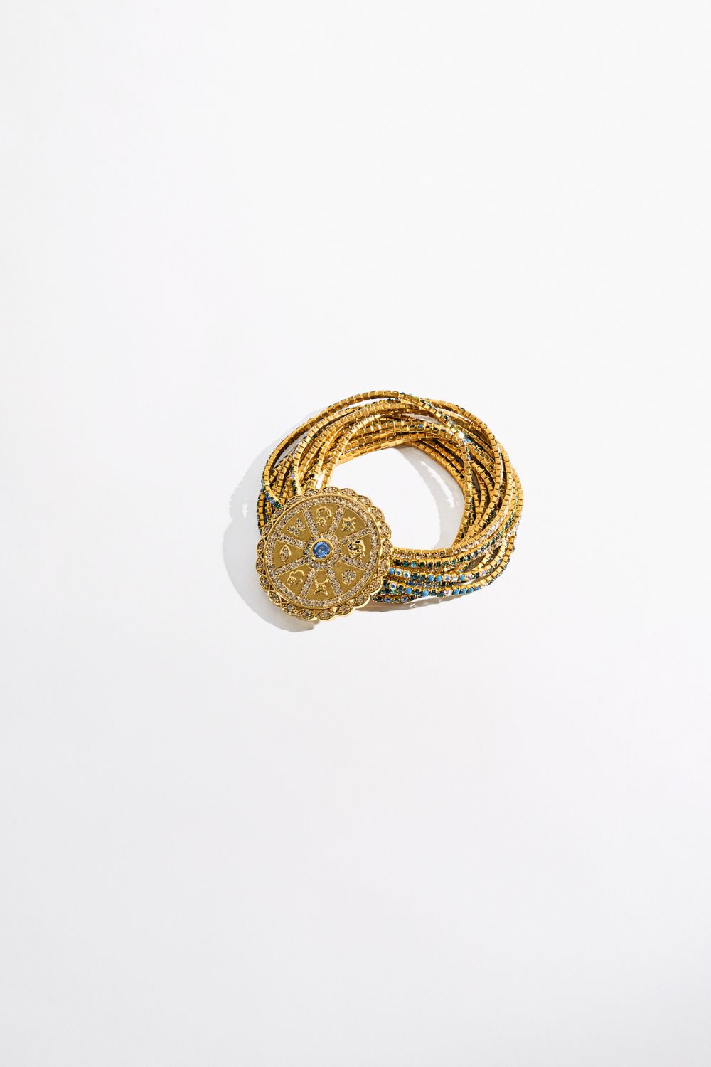 BOHEMIAN BABYLON STRETCH BROOCH BRACELET GOLD