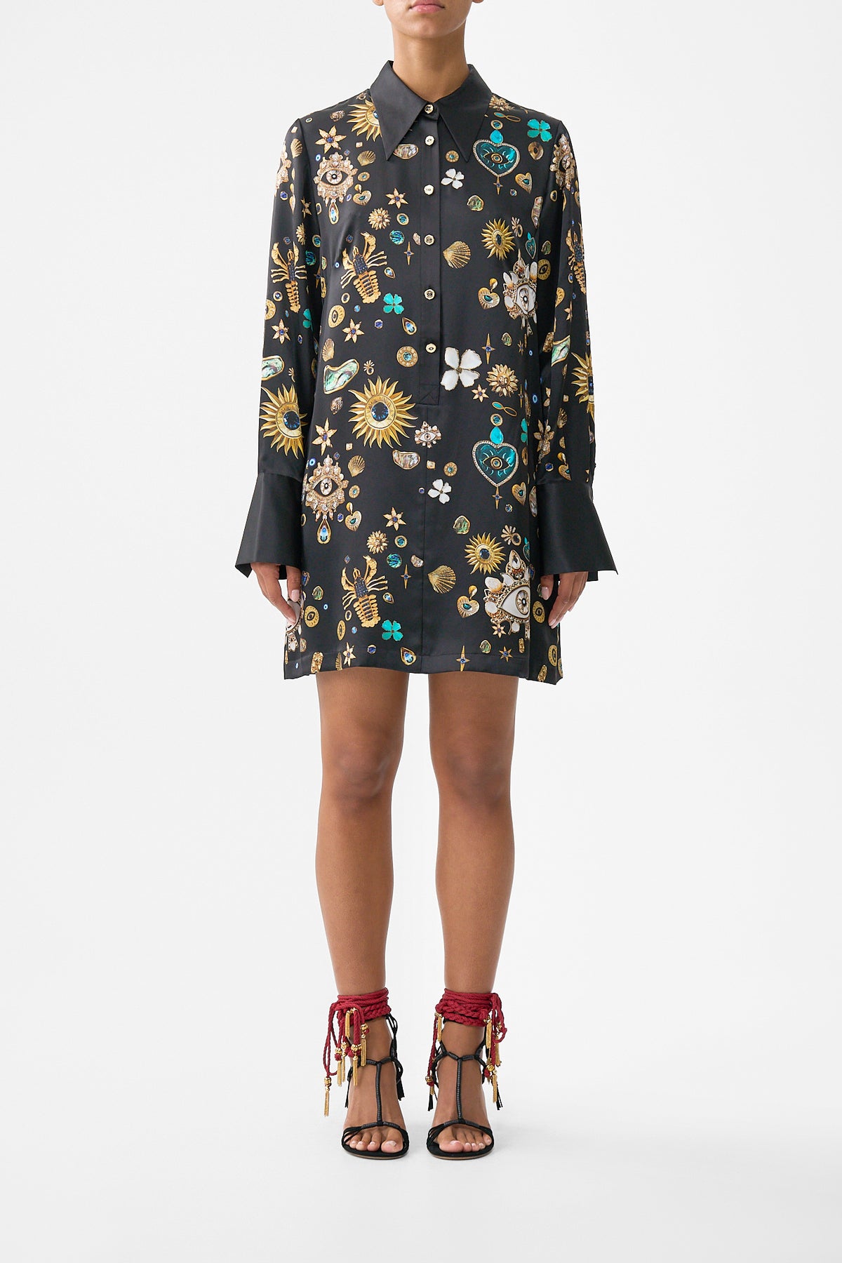 The CAMILLA MINI SHIRT DRESS AMULETS AND ALCHEMYAMULETS AND ALCHEMY