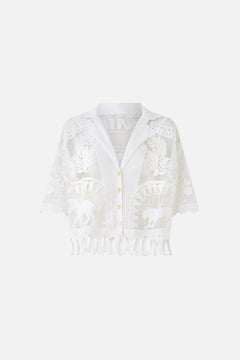 CROPPED COLLAR BLOUSE WITH BUTTON FRONT KAPADOKYA KITSCH