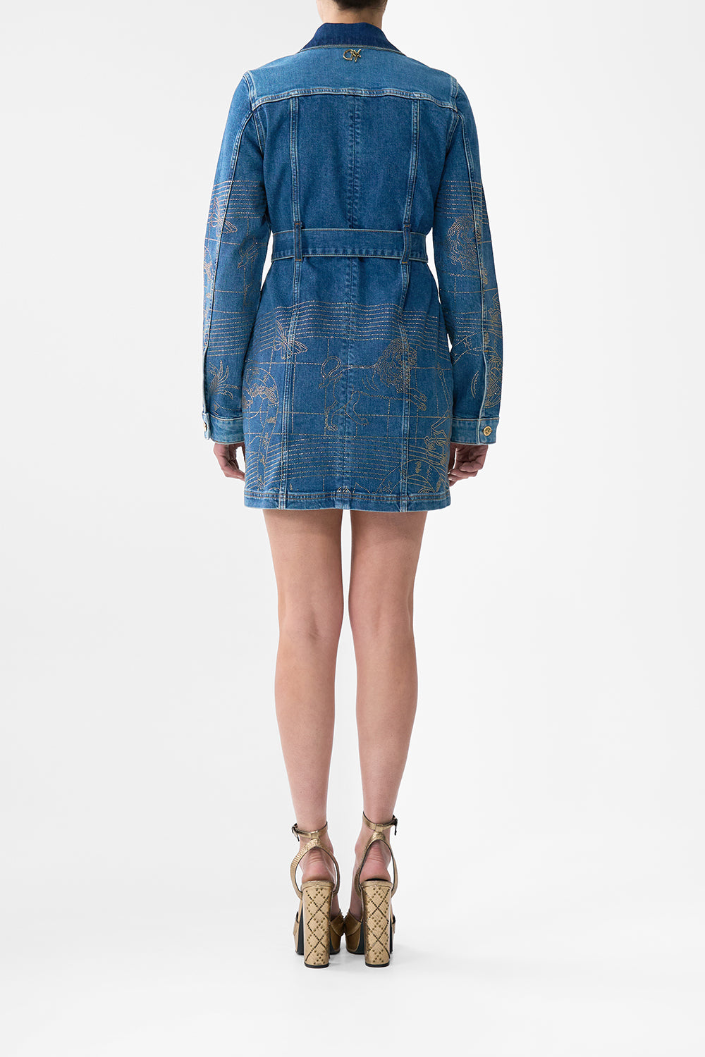 Denim Jenna Zodiac Zone Belted Mini Dress | CAMILLA AU – CAMILLA