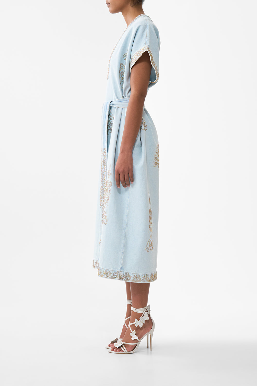 The CAMILLA ALIKA ISTANBUL ALCHEMY BELTED KAFTAN DENIM