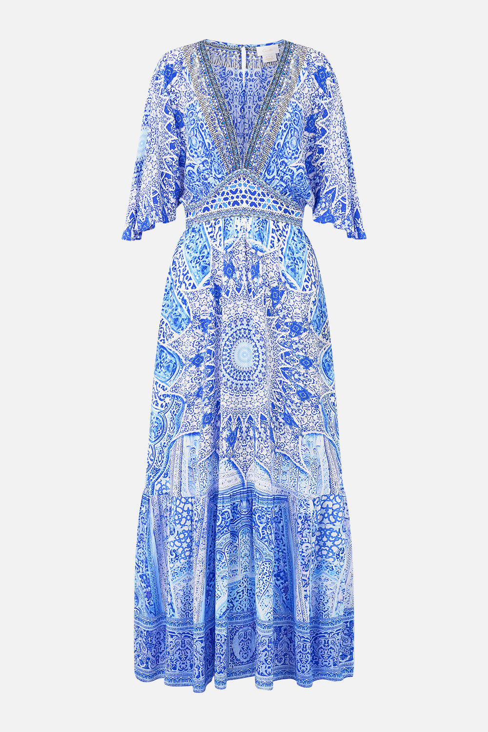 The CAMILLA WAISTED DRESS WITH HEM RUFFLE THE BOSPHOROUS