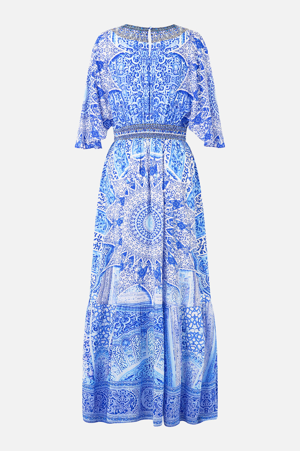 The CAMILLA WAISTED DRESS WITH HEM RUFFLE THE BOSPHOROUS
