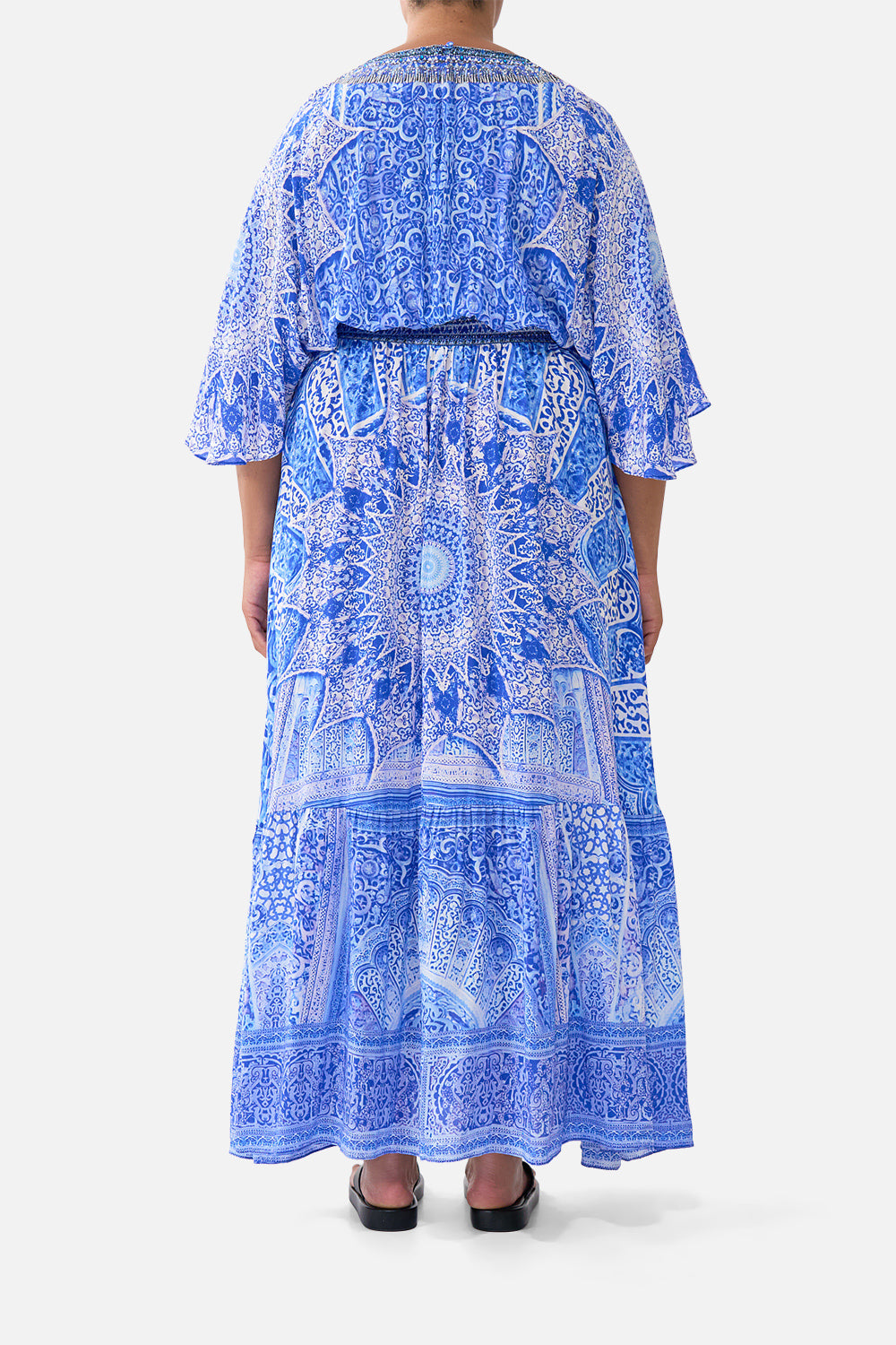 The CAMILLA WAISTED DRESS WITH HEM RUFFLE THE BOSPHOROUS