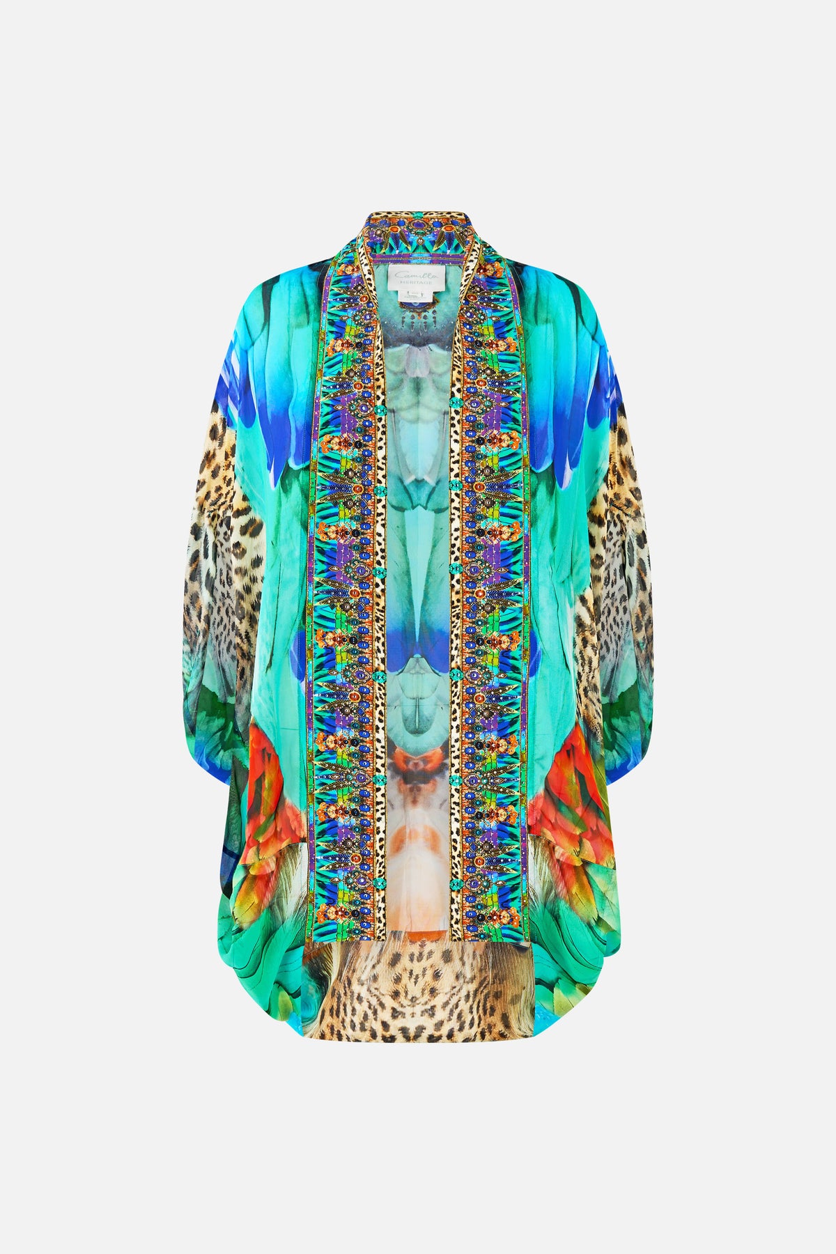 The CAMILLA OPEN FRONT CARDI CAPE JUNGLE FLIGHT