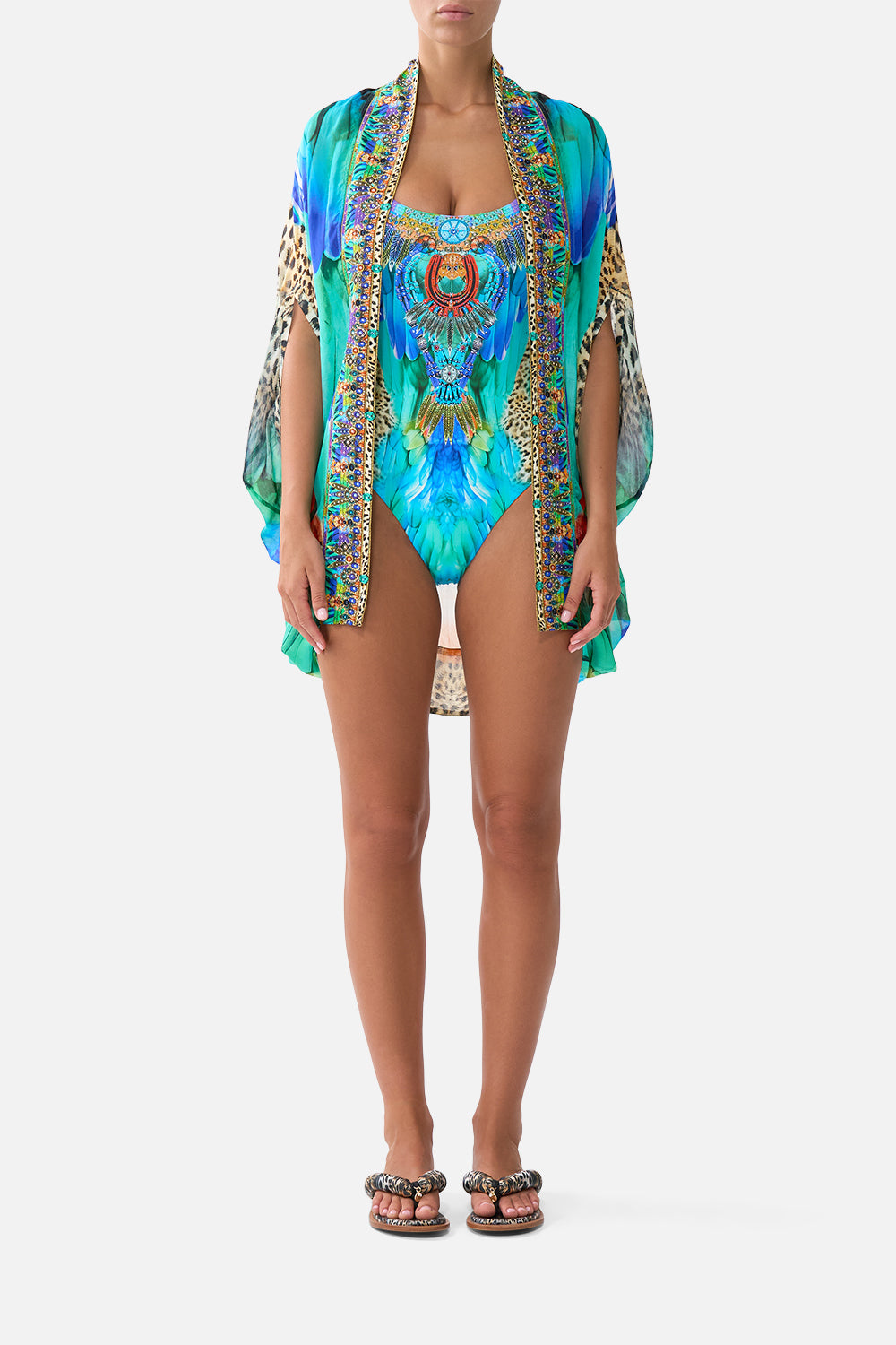 The CAMILLA OPEN FRONT CARDI CAPE JUNGLE FLIGHTJUNGLE FLIGHT