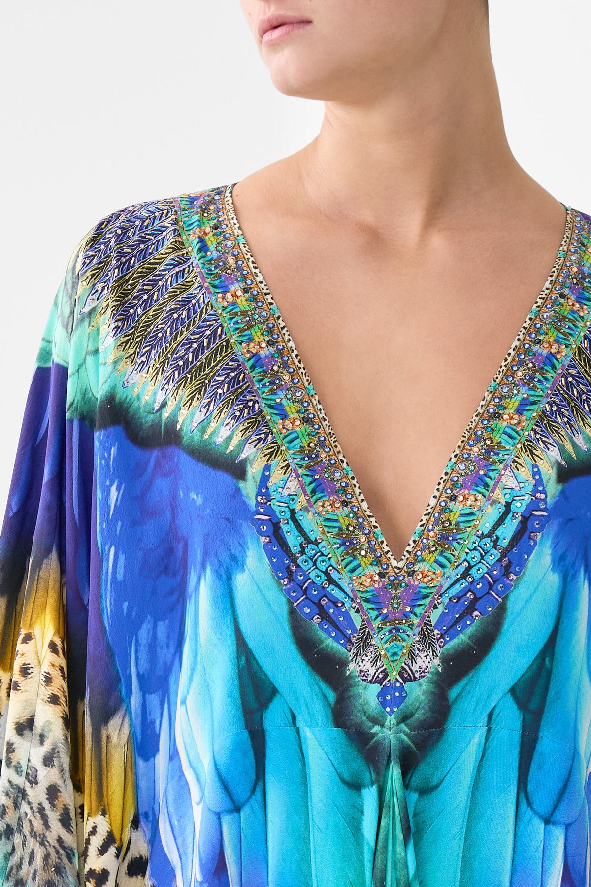 The CAMILLA T SHAPE LONG KAFTAN JUNGLE FLIGHT