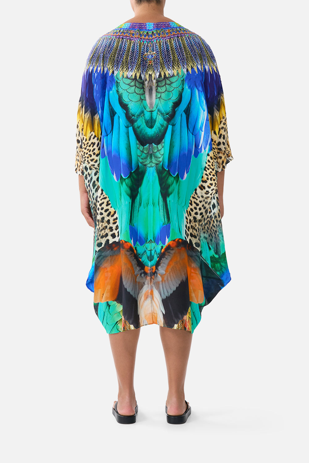 SCOOP BACK HEM DRESS JUNGLE FLIGHT