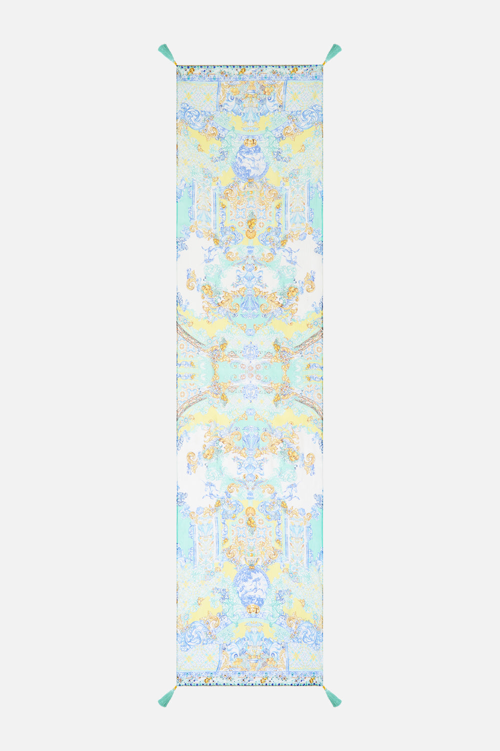 LONG SILK CRINKLE CHIFFON SCARF DIAL UP THE TILES