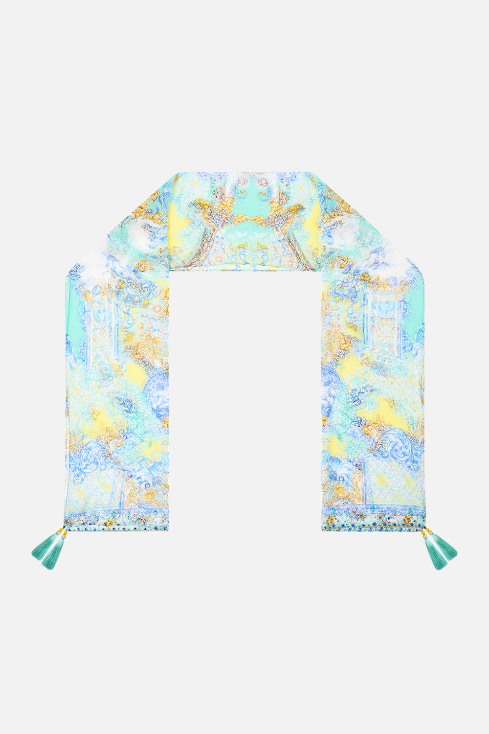 LONG SILK CRINKLE CHIFFON SCARF DIAL UP THE TILES