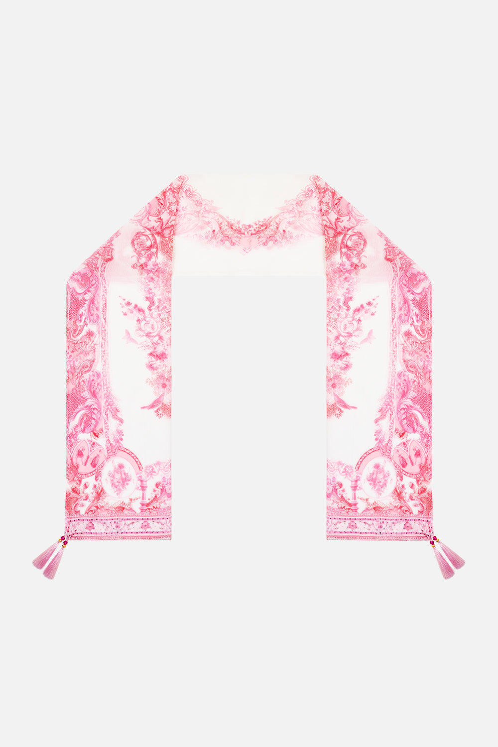 LONG SILK CRINKLE CHIFFON SCARF LIVIN LA VIDA ROSA