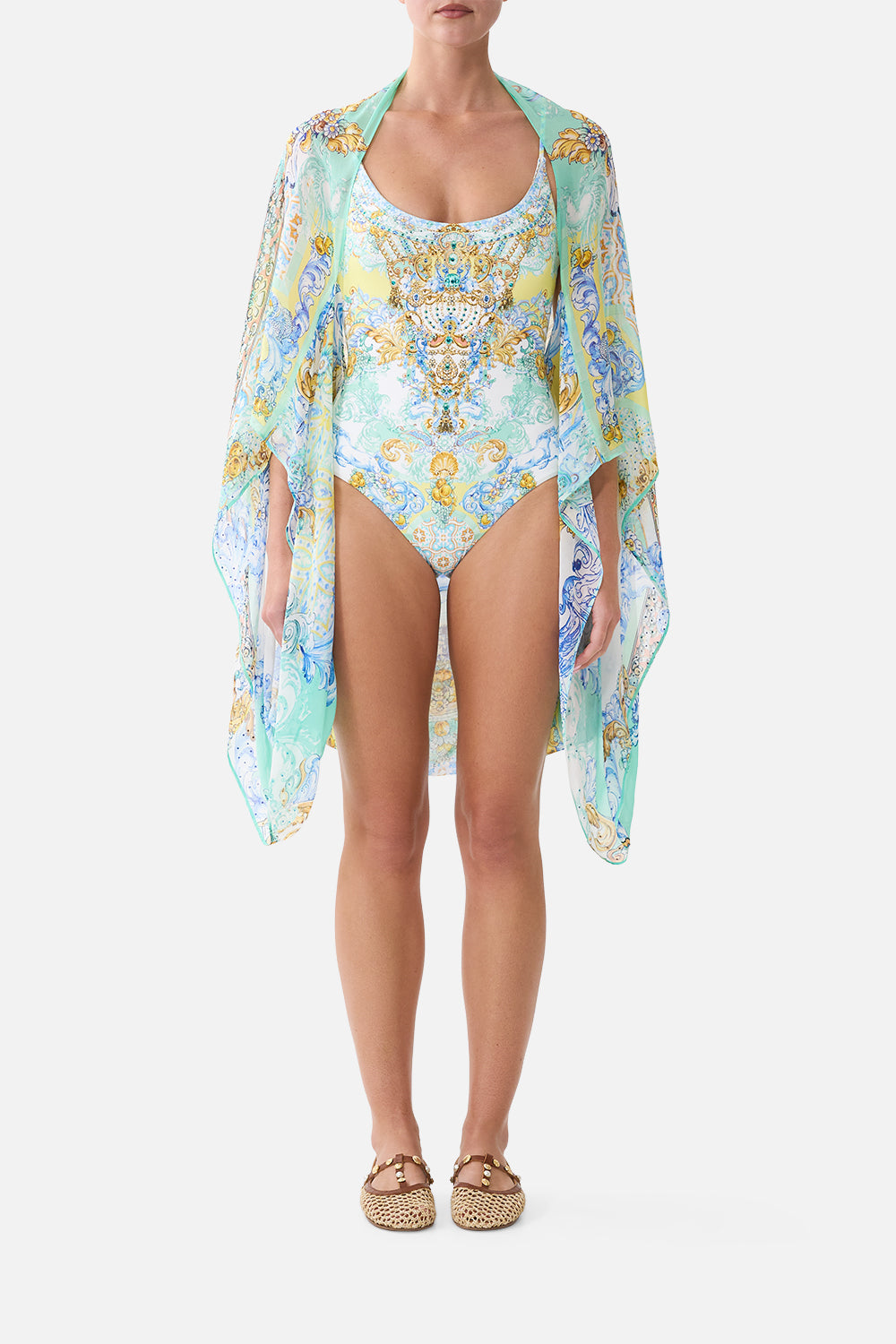 SILK CHIFFON SHRUG DIAL UP THE TILES