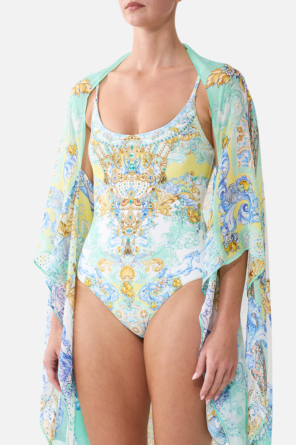 SILK CHIFFON SHRUG DIAL UP THE TILES