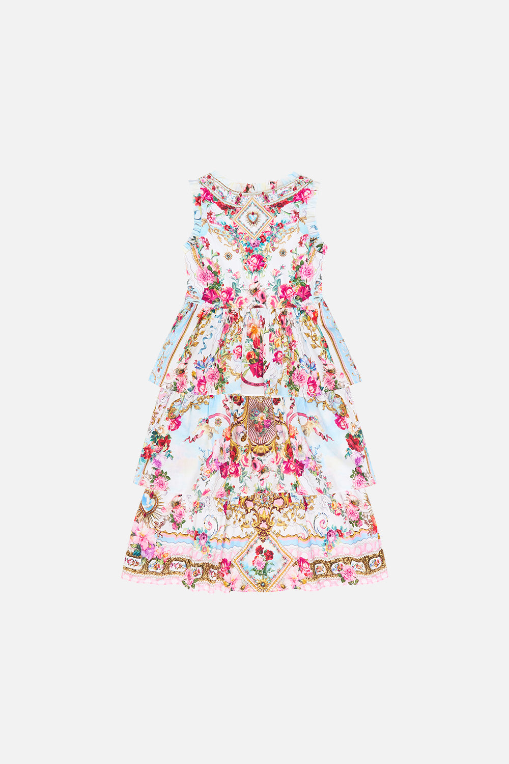 KIDS TANK MAXI DRESS W WOVEN LAYERED SKIRT TORERO LIBERTINE