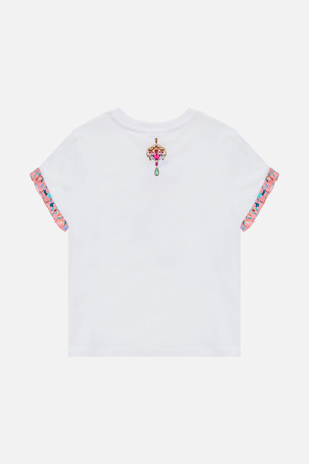The CAMILLA KIDS FRILL SLEEVE TEE W BABYLOCKED EDGE HOWDY GAUDI