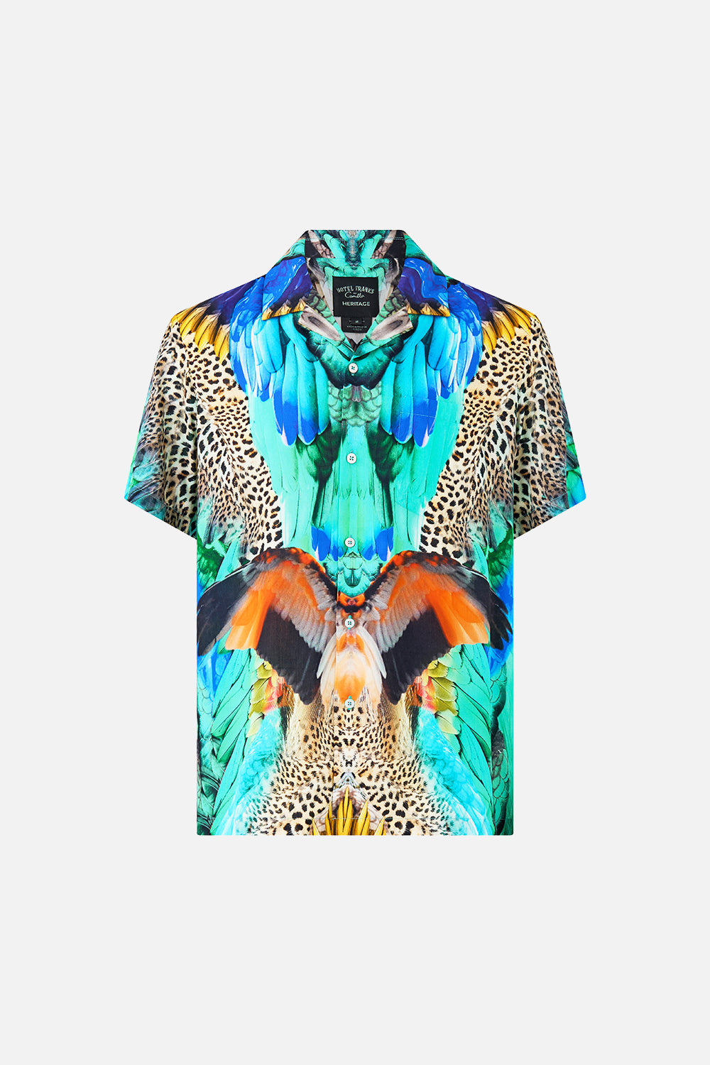 The CAMILLA SHORT SLEEVE CAMP COLLARED SHIRT JUNGLE FLIGHT
