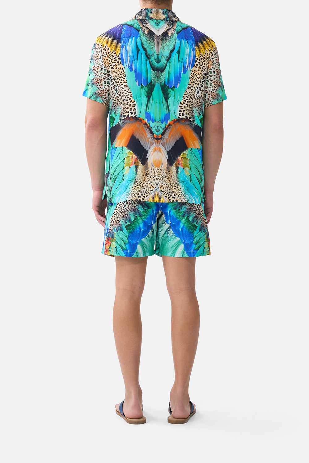 The CAMILLA SHORT SLEEVE CAMP COLLARED SHIRT JUNGLE FLIGHT