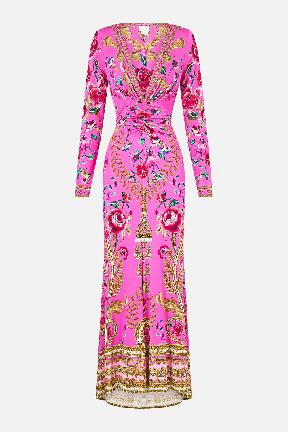 V NECK DRESS WITH TWIST FRONT DETAIL MATADORA FLORA