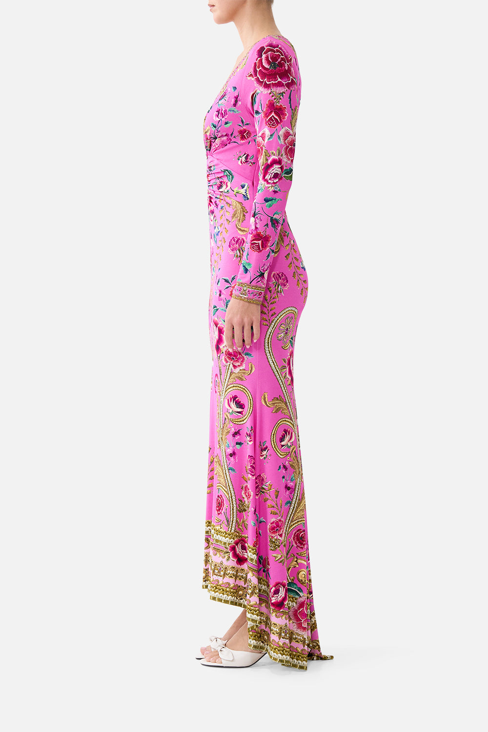 V NECK DRESS WITH TWIST FRONT DETAIL MATADORA FLORA