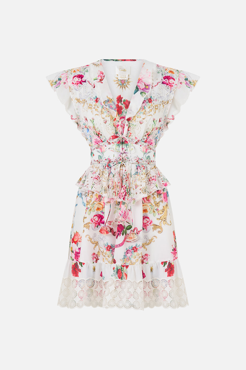 WAISTED SHORT DRESS WITH RUFFLE DETAILS TORERO LIBERTINE