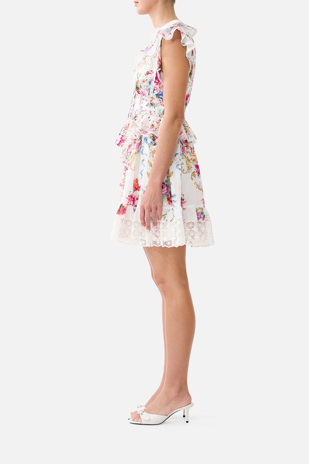 WAISTED SHORT DRESS WITH RUFFLE DETAILS TORERO LIBERTINE