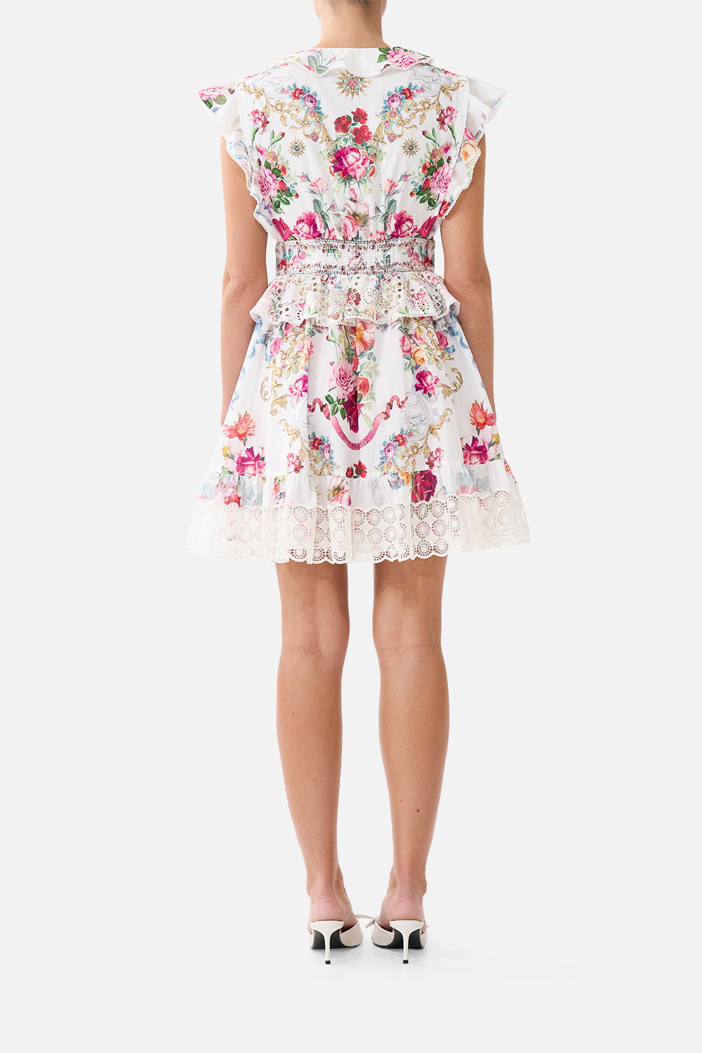 WAISTED SHORT DRESS WITH RUFFLE DETAILS TORERO LIBERTINE