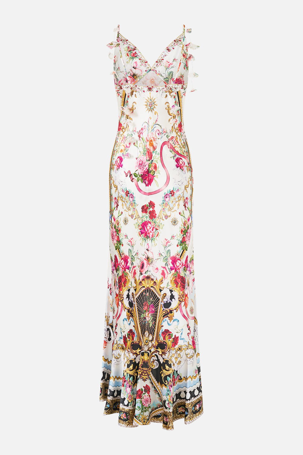 V NECK SLIP DRESS WITH FLOUNCE HEM TORERO LIBERTINE