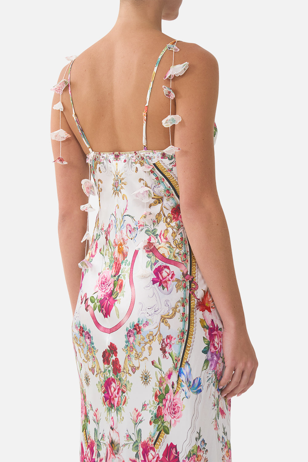 V NECK SLIP DRESS WITH FLOUNCE HEM TORERO LIBERTINE