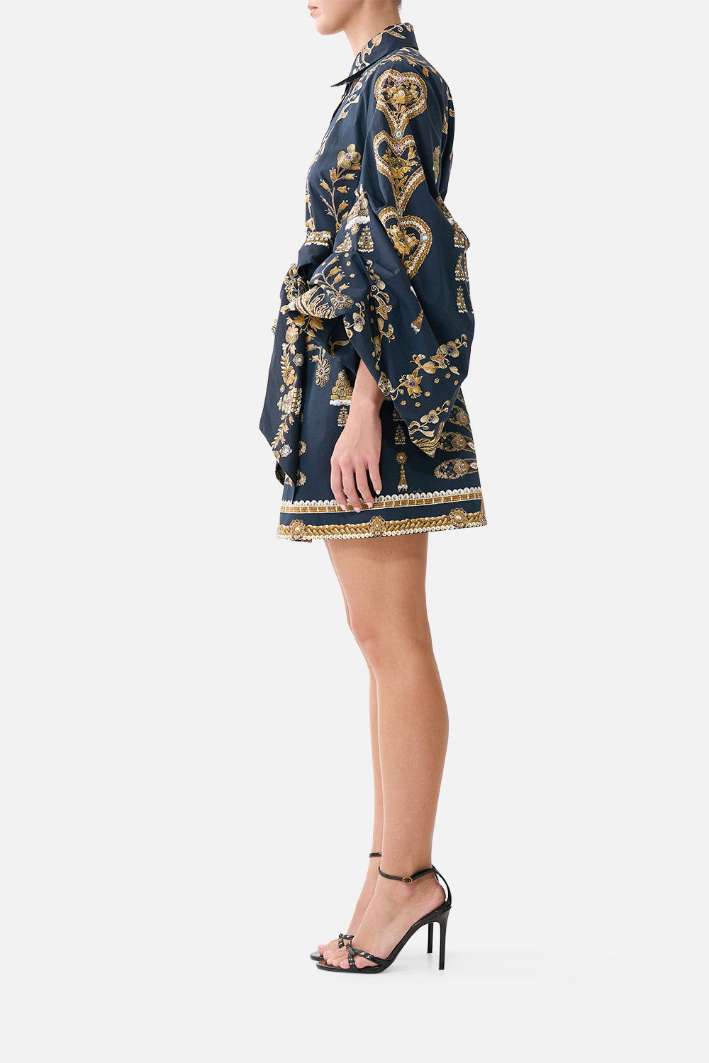 VOLUME SLEEVE SHIRT DRESS WITH TIE TAURUS RISING