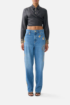 CROPPED WRAP SHIRT WITH TIE TAURUS RISING