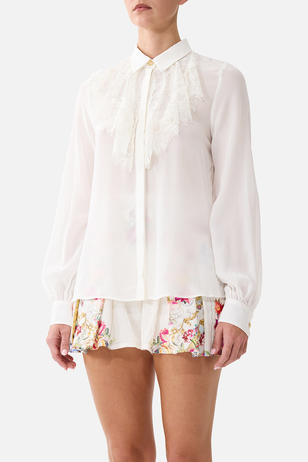 COLLARED SHIRT WITH FRILL NECK DETAIL TORERO LIBERTINE