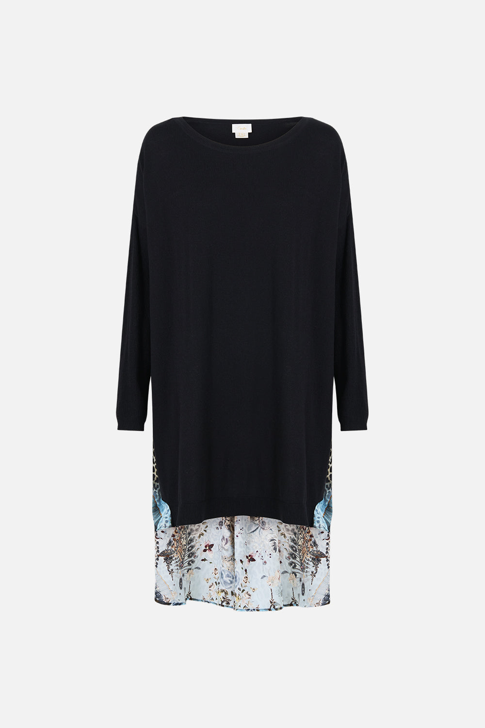 KNIT JUMPER WITH PLEATED SILK BACK FIESTA, SIESTA, REPEAT