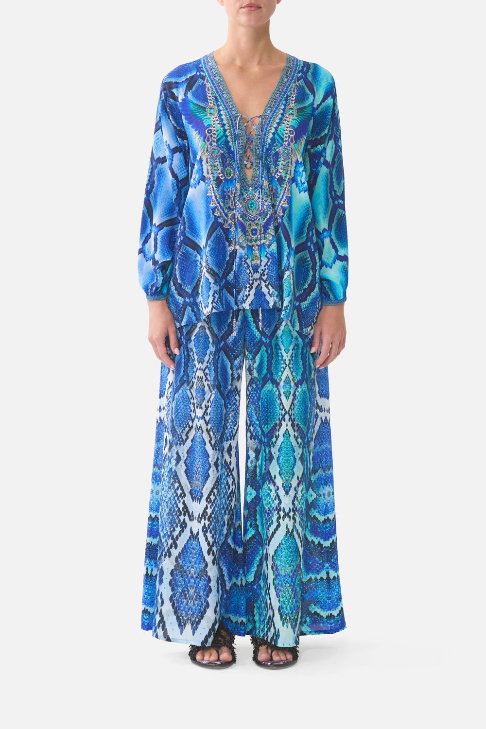 LACE UP BLOUSE THE SAPPHIRE SERPENT